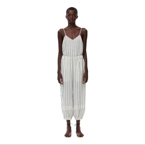 Tibi Ivory Anna Stripe Camisole Black Multi V-neck Tank Top/Cami NWT - Picture 8 of 16